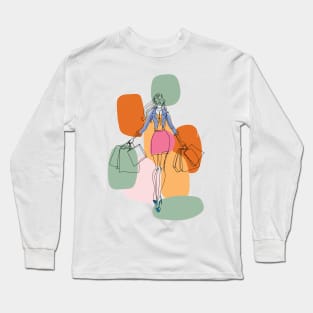 Girl Treat Yourself | Love for Shopping Long Sleeve T-Shirt